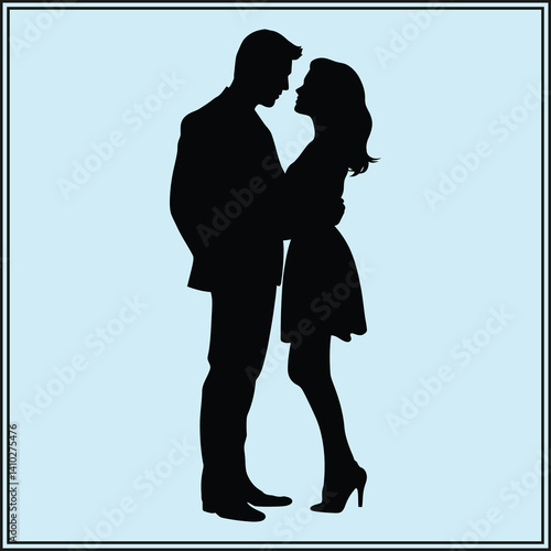 Couple Silhouette, Romantic Moment