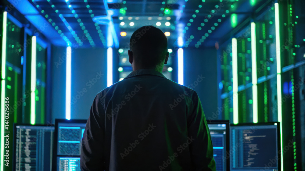 Cybersecurity service professionals monitor systems in high tech environment ensuring data protection and network safety Cybersecurity service professionals monitor systems in high tech environment ensuring data protection and network safety