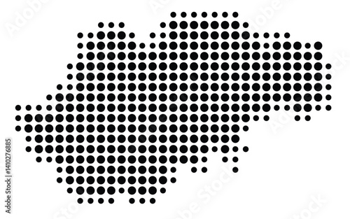 Symbol Map of the Province Jambi (Indonesia) showing the territory with a pattern of black circles