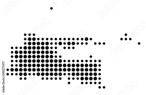 Symbol Map of the Province Jawa Timur (Indonesia) showing the territory with a pattern of black circles