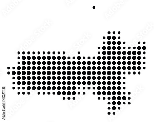 Symbol Map of the Province Jawa Tengah (Indonesia) showing the territory with a pattern of black circles