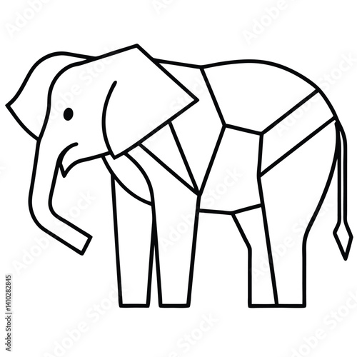 African Elephant illustration flat vector design
