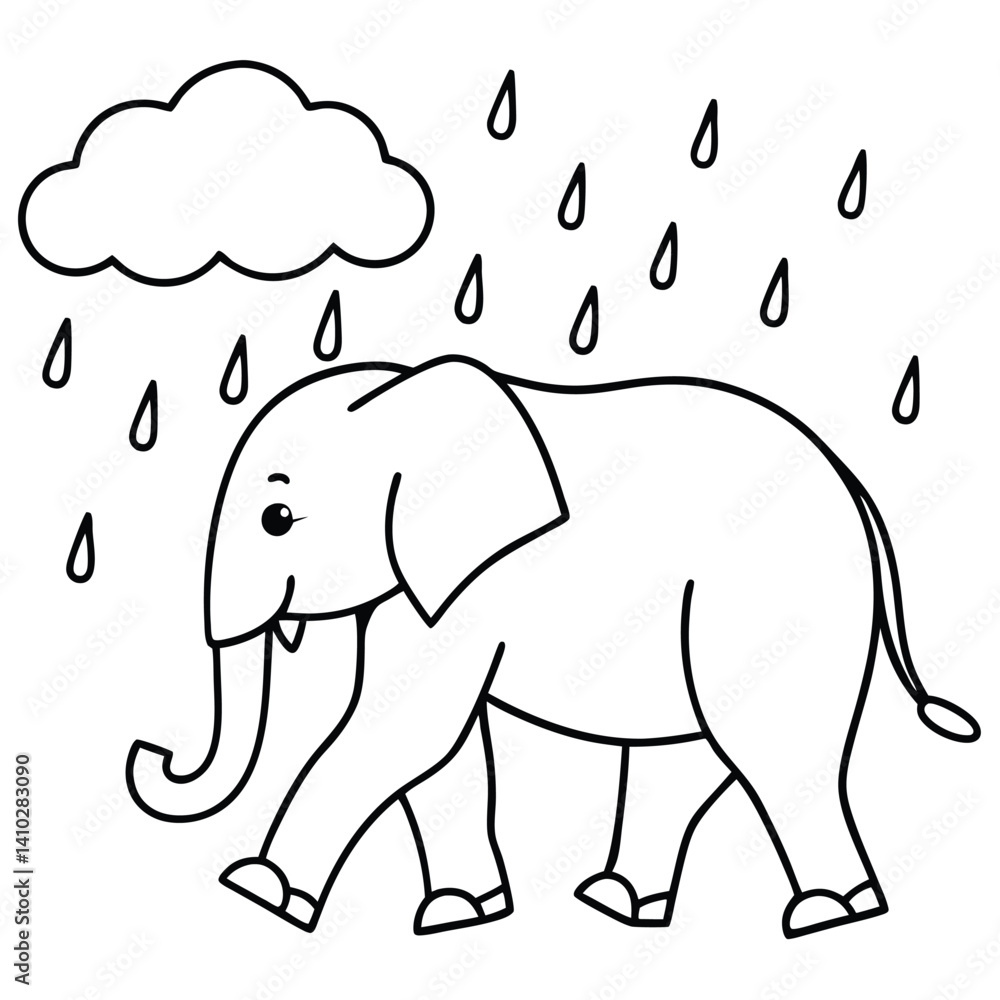 Fototapeta premium African Elephant illustration flat vector design 