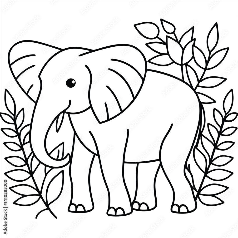 Obraz premium African Elephant illustration flat vector design 