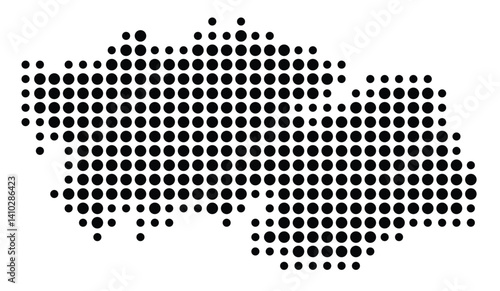 Symbol Map of the Provincia Toledo (Spain) showing the territory with a pattern of black circles