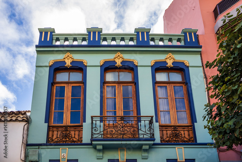 Obraz na płótnie Vintage House in San Cristobal de la Laguna, Santa Cruz de Tenerife, Spain w salonie