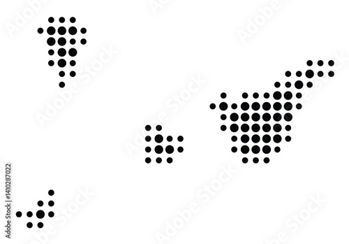 Symbol Map of the Provincia Santa Cruz de Tenerife (Spain) showing the territory with a pattern of black circles