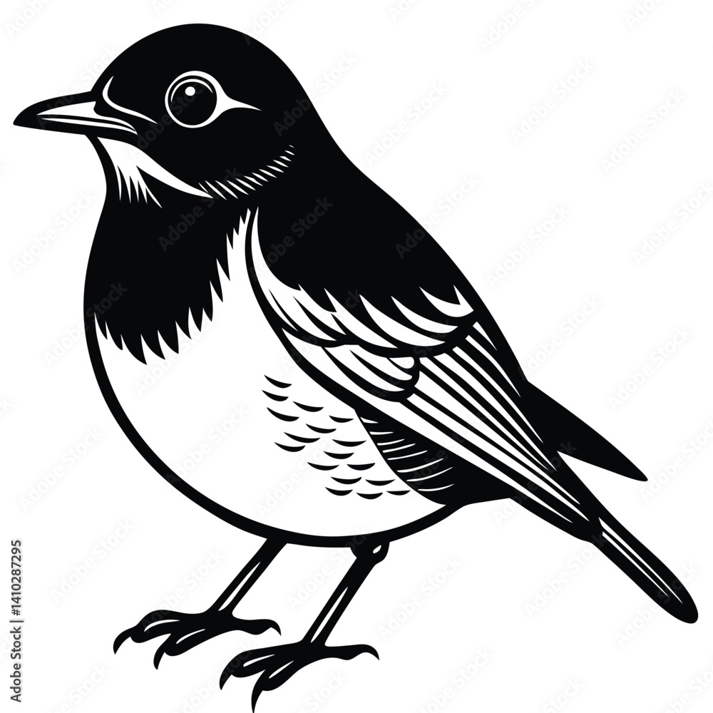 Obraz premium American Robin illustration flat vector design