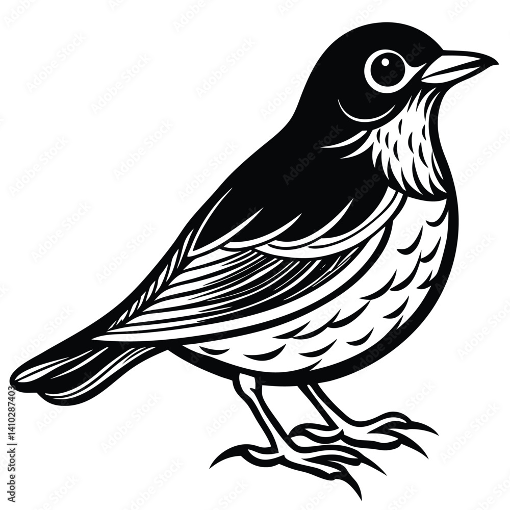 Obraz premium American Robin illustration flat vector design