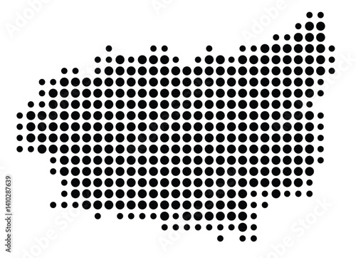 Symbol Map of the Provincia Leon (Spain) showing the territory with a pattern of black circles