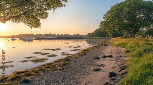 Wallpaper Mural A scenic coastal landscape showing a peaceful sunrise near the shoreline Torontodigital.ca