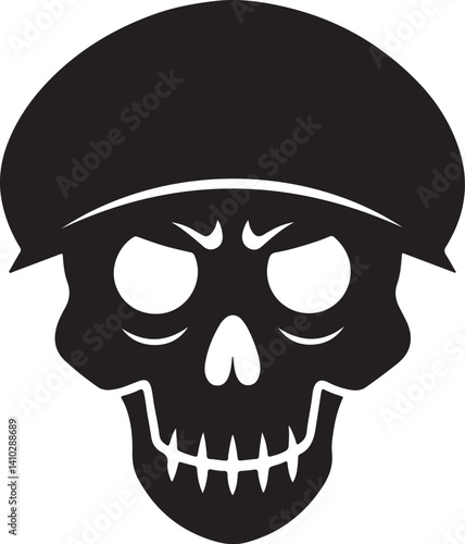 Skull with Cap Vector