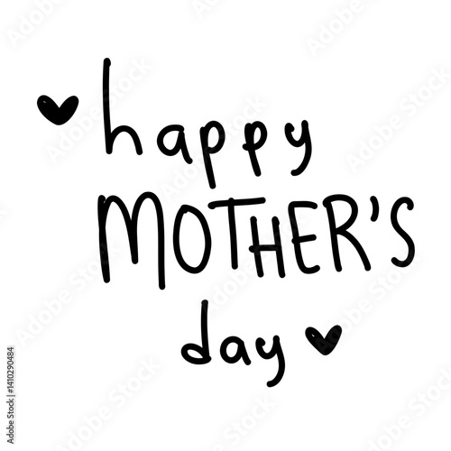 Happy mother’s day heart love text hand written drawn illustration doodle word lettering typography type cute font letter mom mother mama international icon