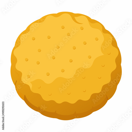 A single yellow cookie placed on a clean white background.
