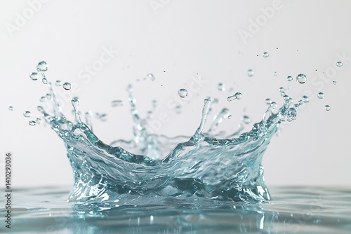 Water crown. Liquid crest captured mid-splash against a clean backdrop