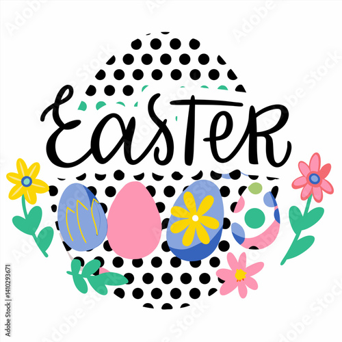 Happy Easter day. Ester decoration. Cute Easter background
