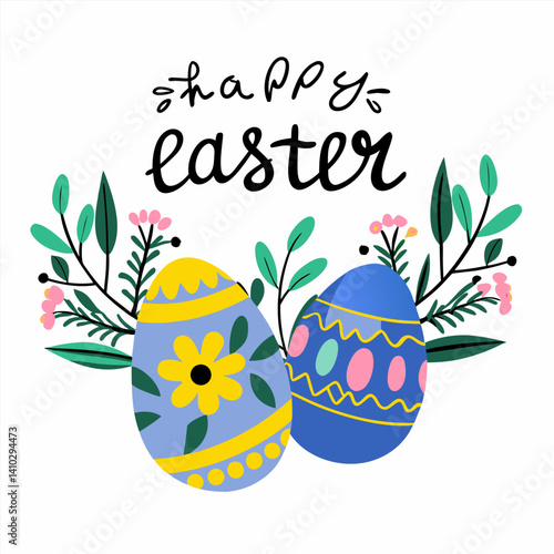 Happy Easter day. Ester decoration. Cute Easter background
