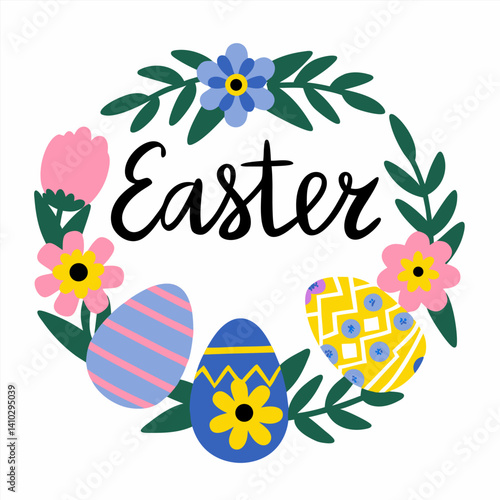 Happy Easter day. Ester decoration. Cute Easter background
