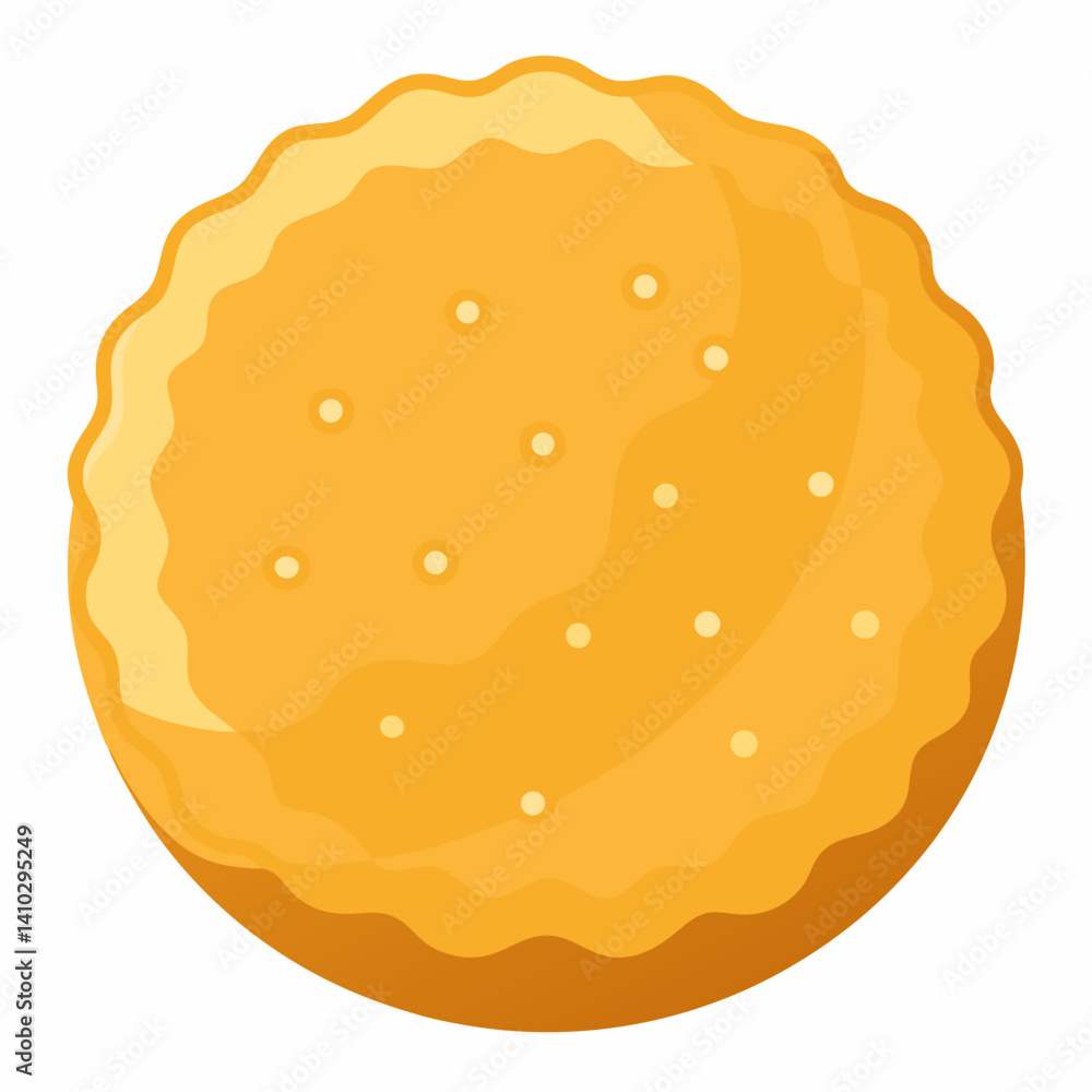 A single yellow cookie placed on a clean white background. A single yellow cookie placed on a clean white background.