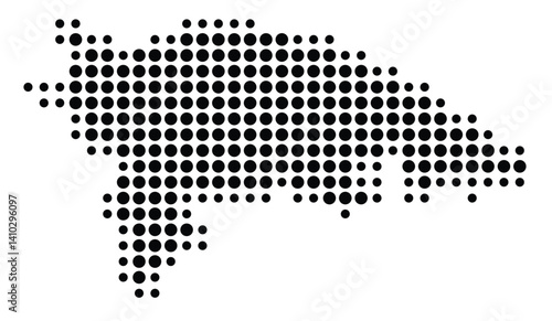 Symbol Map of the Kanton Thurgau (Switzerland) showing the Kanton with a pattern of black circles