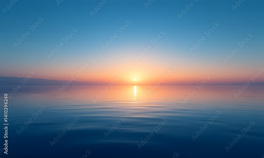 Obraz premium A beautiful sunset on calm water.