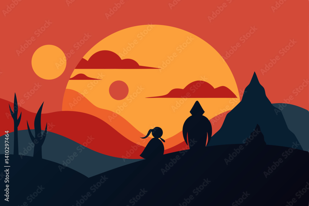 Fototapeta premium sunset in the mountains