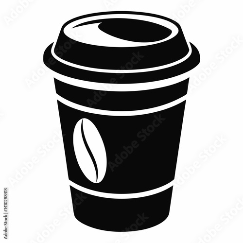 coffee cup black silhouette on white background