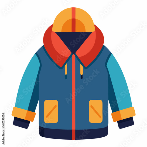 Winter Jacket icon in vibrant colors on white background