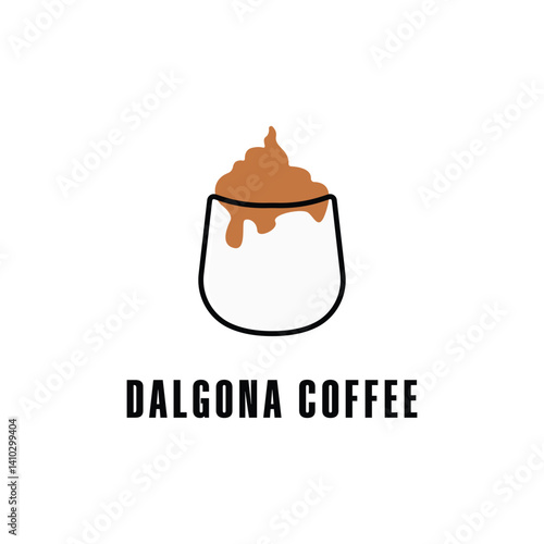 dalgona coffee logo design concept idea