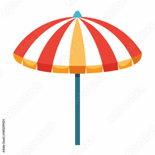 Beach umbrella illustration on white background