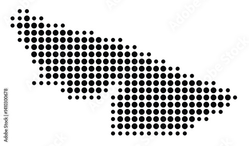 Symbol Map of the State Acre (Brazil) showing the territory with a pattern of black circles