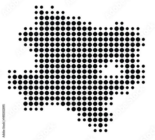 Symbol Map of the Bundesland Niederoesterreich (Austria) showing the Bundesland with a pattern of black circles