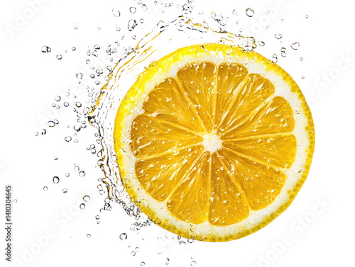 Citrus concept refreshing lemon splash in a bright kitchen setting for food photography