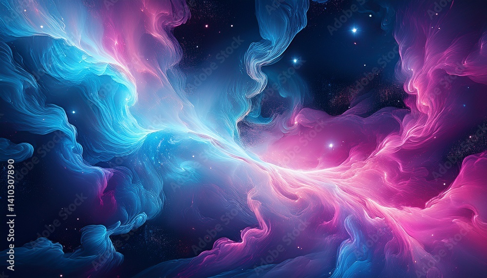 Obraz premium blue and pink nebula