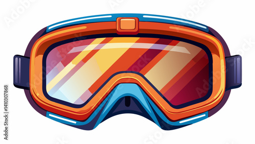 Minimalist Ski Goggle Frame isolated on transparent background, 
