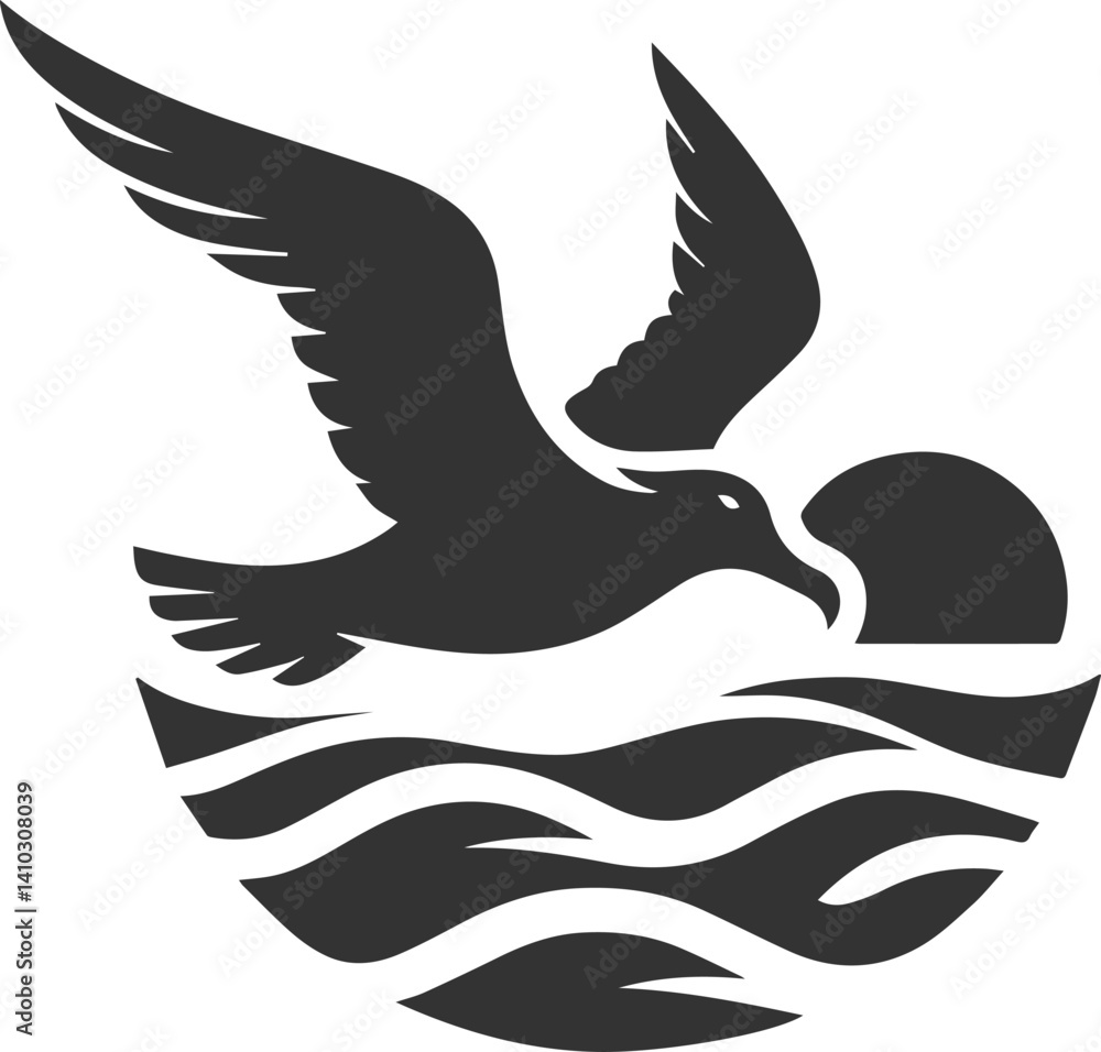 Fototapeta premium Albatross silhouette bird vector