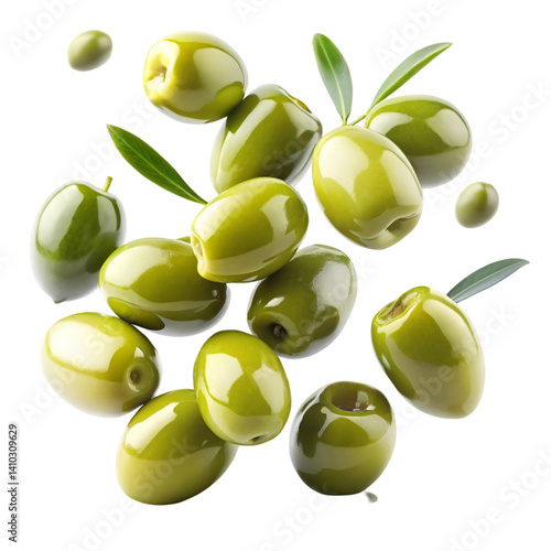 Wallpaper Mural green olives on white background Torontodigital.ca