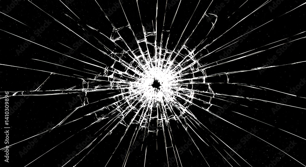 Fototapeta premium Broken glass on black background