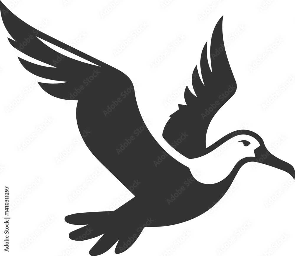 Obraz premium Albatross silhouette bird vector