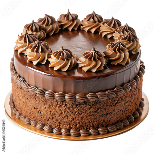 chocolate cake isolated on white background PNG. GENERATIVE AI