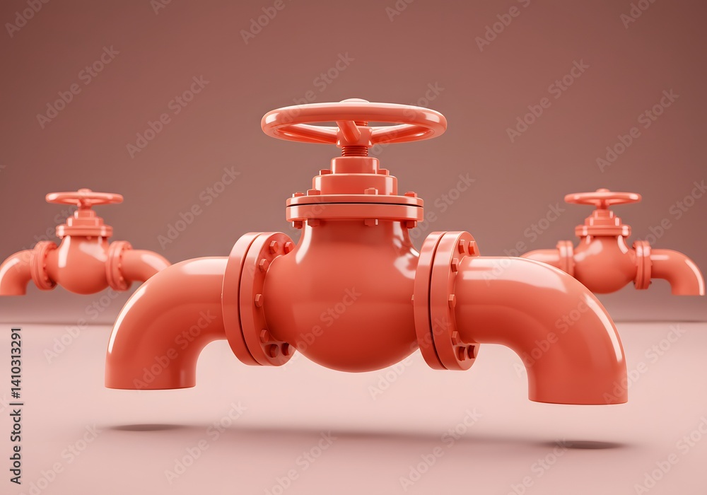 Plumbing Valves in Salmon Color - Pipeline Control and Engineering Plumbing Valves in Salmon Color - Pipeline Control and Engineering