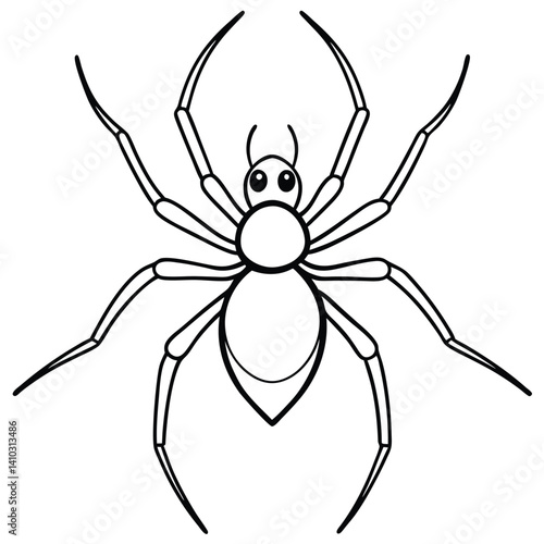 Black Widow Spider illustration flat vector design