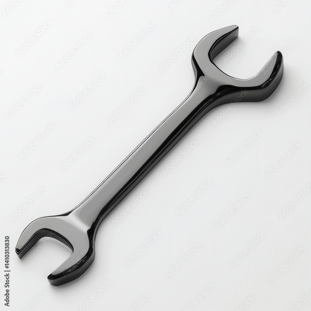 A sleek, black adjustable wrench A sleek, black adjustable wrench
