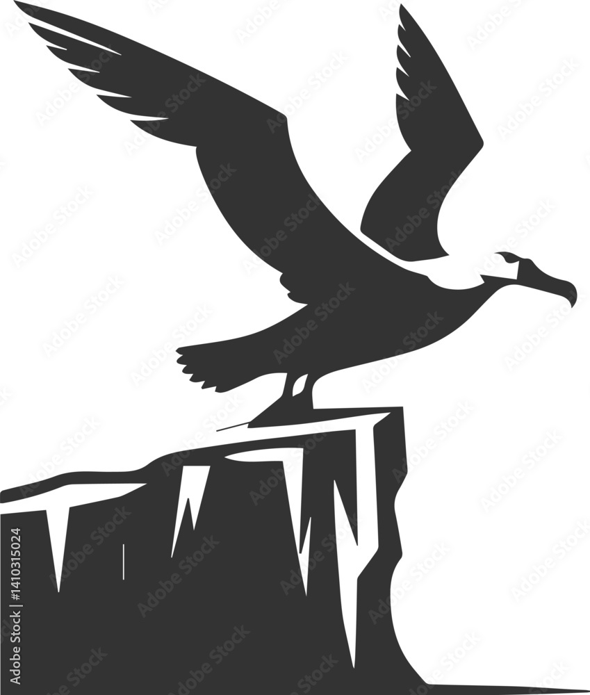Fototapeta premium Albatross silhouette bird vector