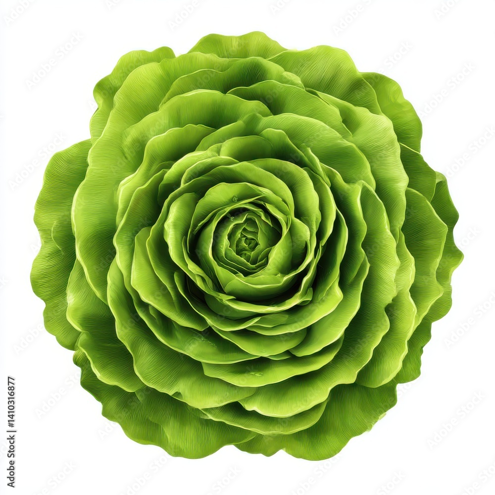 Obraz premium Green rose flower blossom isolated on white background image