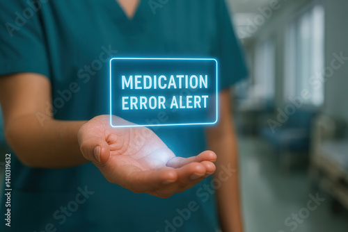Digital display alerts for medication errors in healthcare enhancing visual interaction