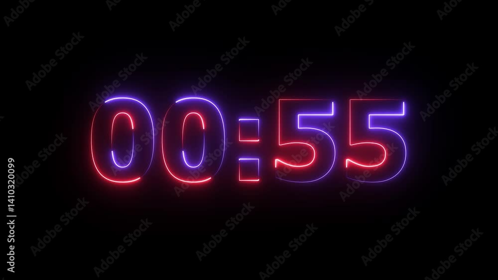 Timer from 60 to 0 seconds 60 seconds countdown timer animation ,1 Minute Digital Negative Countdown Sci-Fi light Effects electronic protection. HUD user interface with technology stopwatch Timer from 60 to 0 seconds 60 seconds countdown timer animation ,1 Minute Digital Negative Countdown Sci-Fi light Effects electronic protection. HUD user interface with technology stopwatch