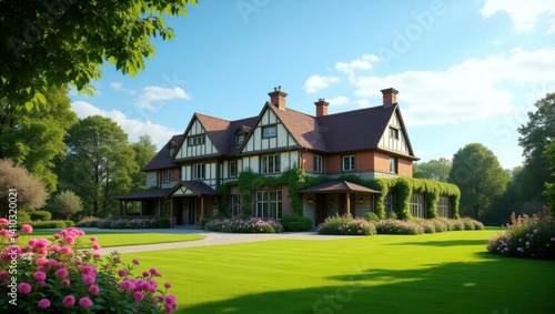 Wallpaper Mural Wonderful villa in classic country style with summer garden Torontodigital.ca