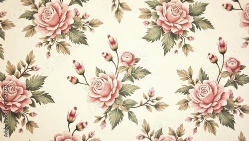 Floral pattern, art deco, wallpaper