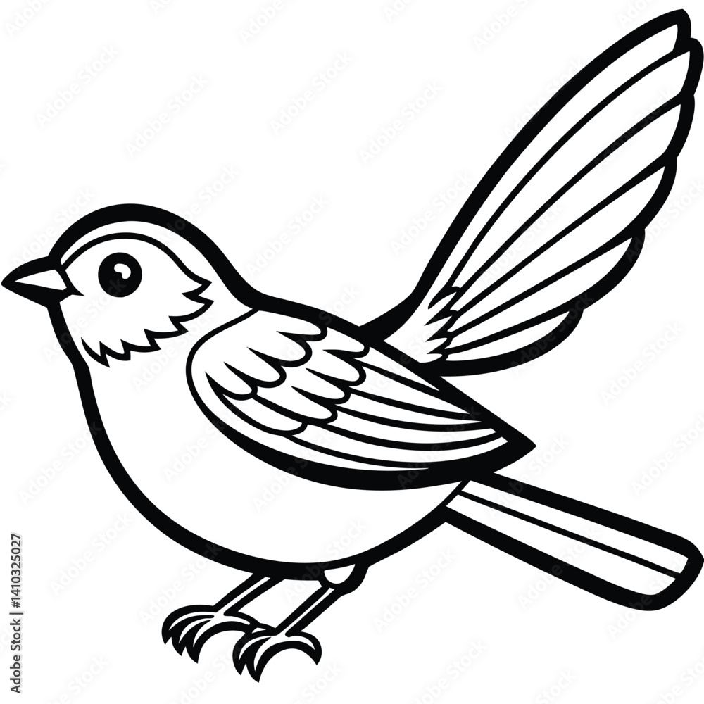Obraz premium Blue-gray Gnatcatcher illustration flat vector design